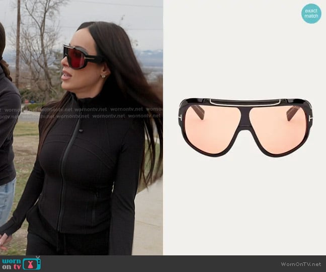 Tom Ford Rellen Mask Sunglasses worn by Angie Katsanevas on The Real Housewives of Salt Lake City