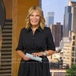 Tory’s black layered short sleeve dress on Good Morning America