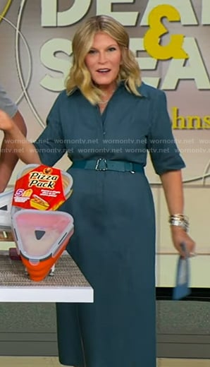 Tory’s teal belted denim dress on Good Morning America