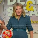 Tory’s teal belted denim dress on Good Morning America