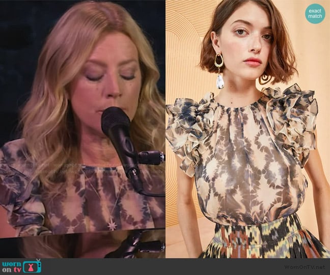 Ulla Johnson Manon Top worn by Sarah McLachlan on Live with Kelly and Mark
