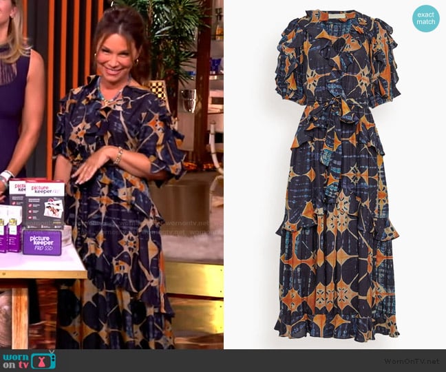 Ulla Johnson Tida Short Sleeve Midi Dress in Orion worn by Gretta Monahan on The View