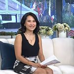 Vicky’s black ruffle leather heel sandals on Today