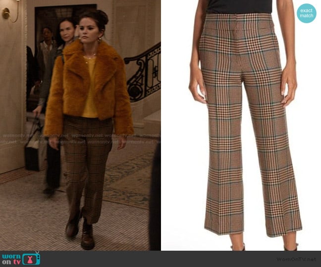 Veronica Beard Cormac Wool Blend Prince of Wales Pants worn by Mabel Mora (Selena Gomez) on Only Murders in the Building