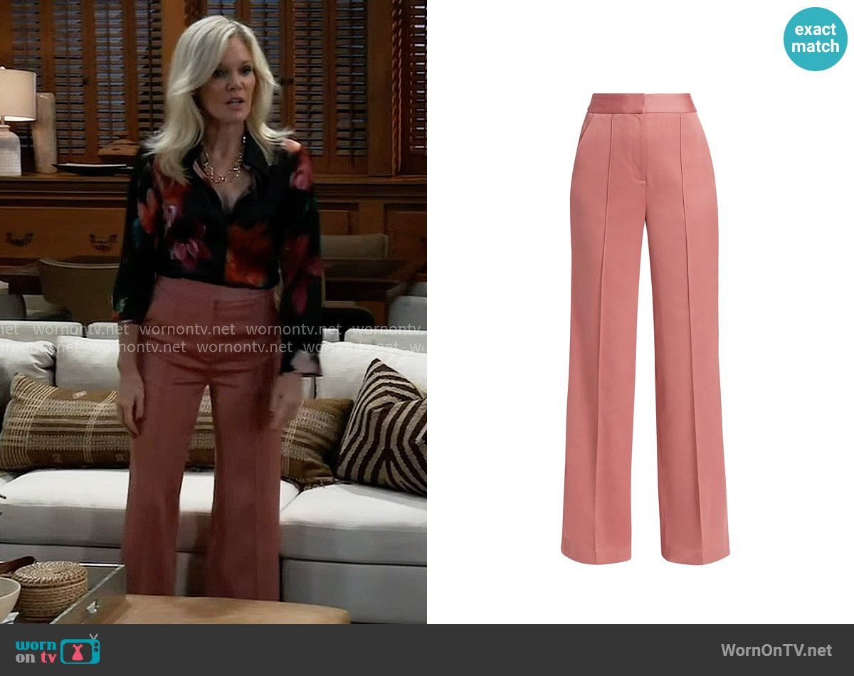 Veronica Beard Edia Pants in Rose worn by Ava Jerome (Maura West) on General Hospital