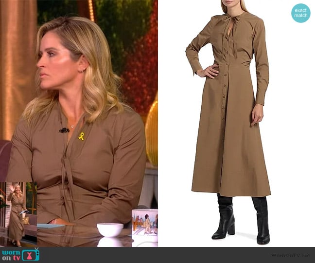 Veronica Beard Honora Stretch Cotton Midi-Shirtdress worn by Sara Haines on The View