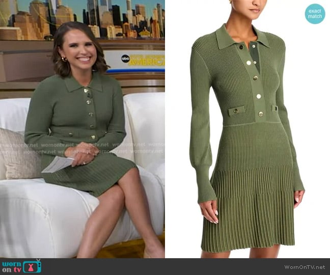 Veronica Beard Lauper Ribbed Dress worn by Elizabeth Schulze on Good Morning America