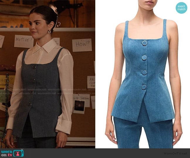 Veronica Beard Liana Tailored Stretch-Cotton Top worn by Mabel Mora (Selena Gomez) on Only Murders in the Building