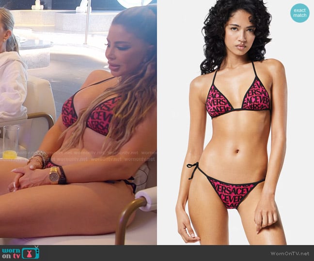 VersaceAllover Reversible Bikini Top and Bottoms worn by Larsa Pippen (Larsa Pippen) on The Real Housewives of Miami