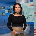 Vicky’s beige leather pencil skirt on NBC News Daily