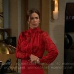 Victoria’s red floral blouse on The Young and the Restless