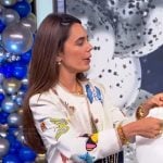 Victoria’s butterfly embroidered jacket on Tamron Hall Show