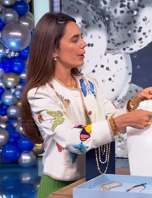 Victoria’s butterfly embroidered jacket on Tamron Hall Show