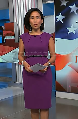 Vikcy’s purple belted sheath dress on NBC News Daily