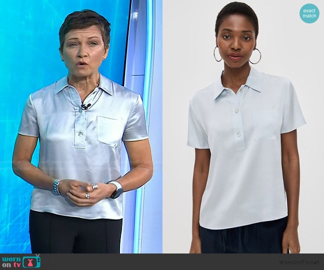 Vince Silk Polo worn by Stephanie Gosk on Today