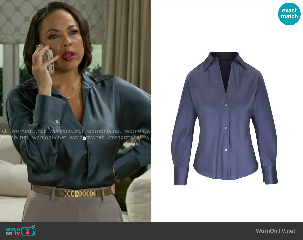 Vince Silk Shirt worn by Nicole Dupree Richardson (Daphnee Duplaix) on Beyond the Gates