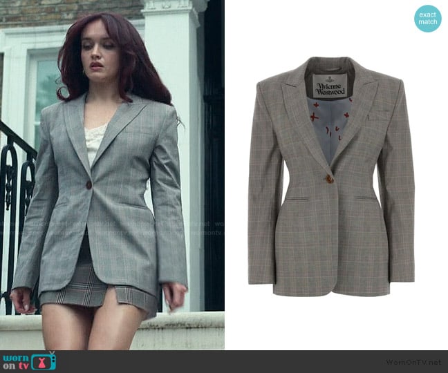 Vivienne Westwood Embroidered Stretch Cotton Blazer worn by Cherry Laine (Olivia Cooke) on The Girlfriend