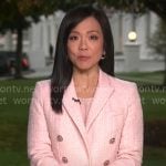 Weijia Jiang’s pink tweed jacket on CBS Mornings