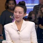 Arden Cho’s white collared button front dress on Good Morning America