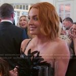 Whitney’s black feather strapless top on The Real Housewives of Salt Lake City
