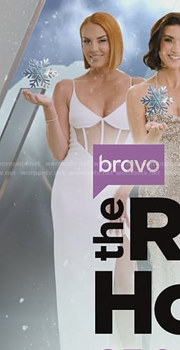 Whitney’s whtie corset opening scene dress on The Real Housewives of Salt Lake City