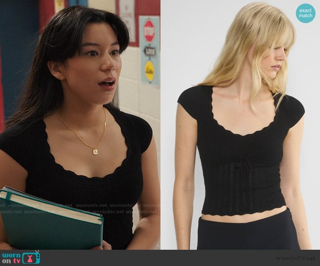 Wilfred Soloist Shortsleeve Sweater worn by Kiley (Mya Lowe) on My Life with the Walter Boys