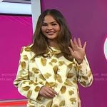 Chrissy Teigen’s yellow print oversized blazer on Today
