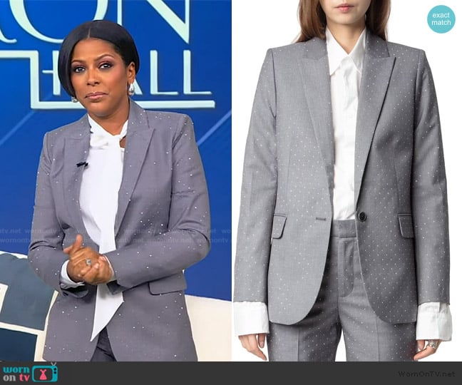 Zadig & Voltaire Valse Tailleur Embellished Blazer worn by Tamron Hall on Tamron Hall Show