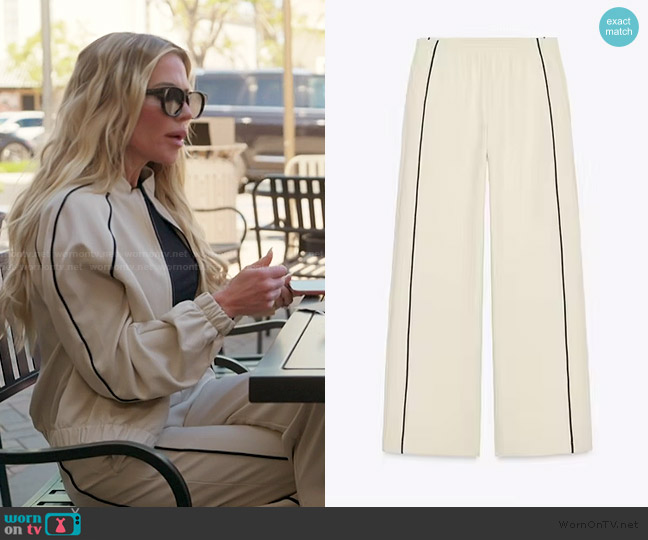 Zara Contrast Piping Track Pants worn by Jennifer Pedranti on The Real Housewives of Orange County