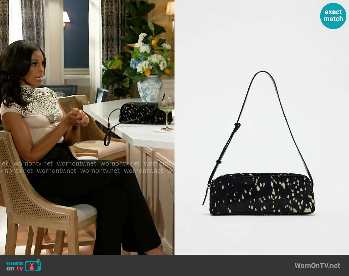 Zara Leather Shoulder Bag worn by Dani Dupree (Karla Mosley) on Beyond the Gates