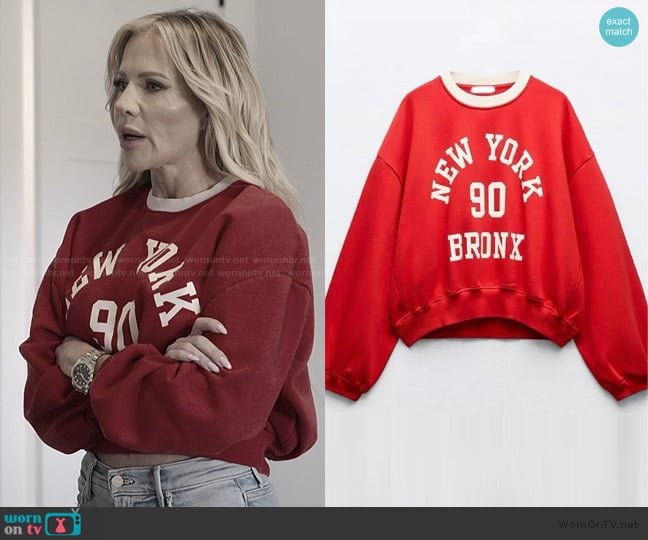 Zara New York Sweatshirt worn by Jennifer Pedranti on The Real Housewives of Orange County