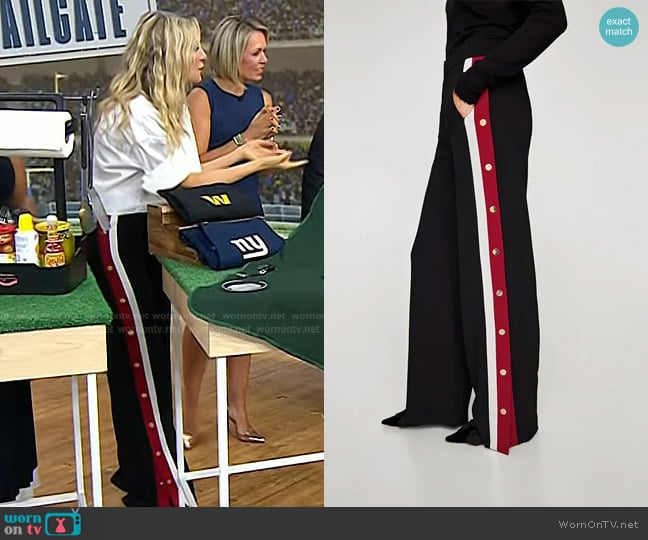 Zara Pyjama Style Trousers with Side Stripes worn by Chassie Post on Today