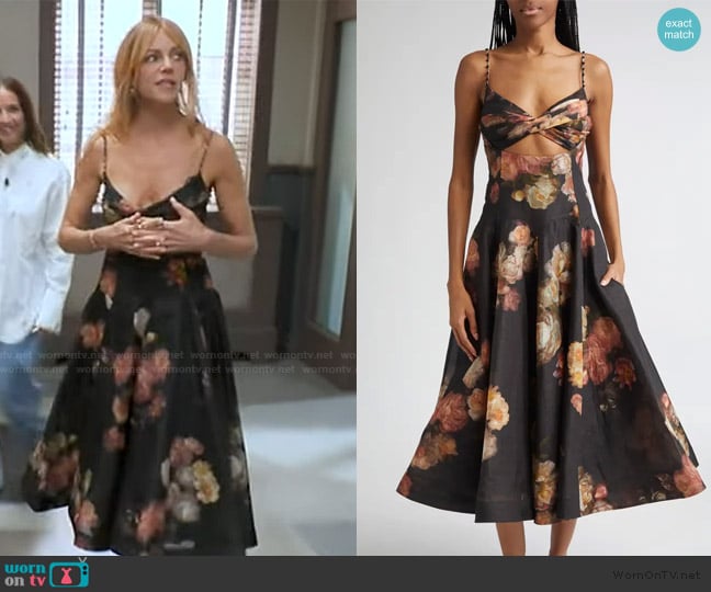 Zimmermann Hypnotic Twist Midi Dress worn by Kaitlin Olson on Good Morning America