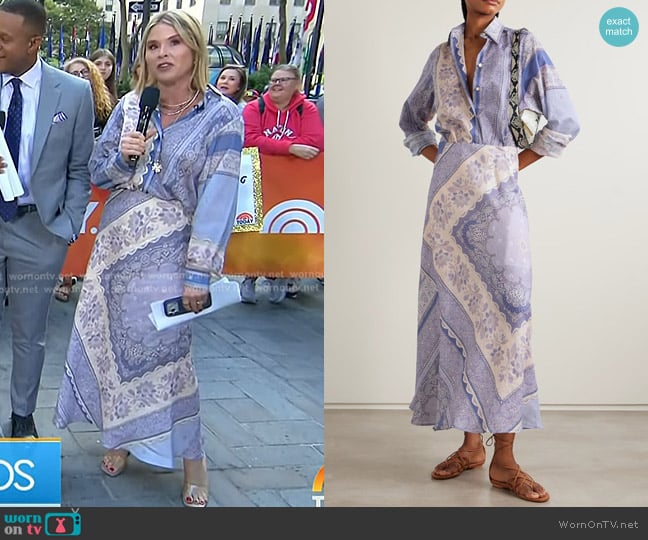 Zimmermann Lucky Bandana-print Cotton-voile Shirt and Skirt worn by Savannah Guthrie on Today