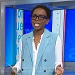 Zinhle’s blue oversized vest on NBC News Daily