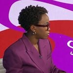 Zinhle’s purple blazer and pants on NBC News Daily