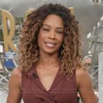 Zuri’s burgundy vest on Access Hollywood