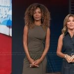 Zuri’s sleeveless ruched dress on Access Hollywood