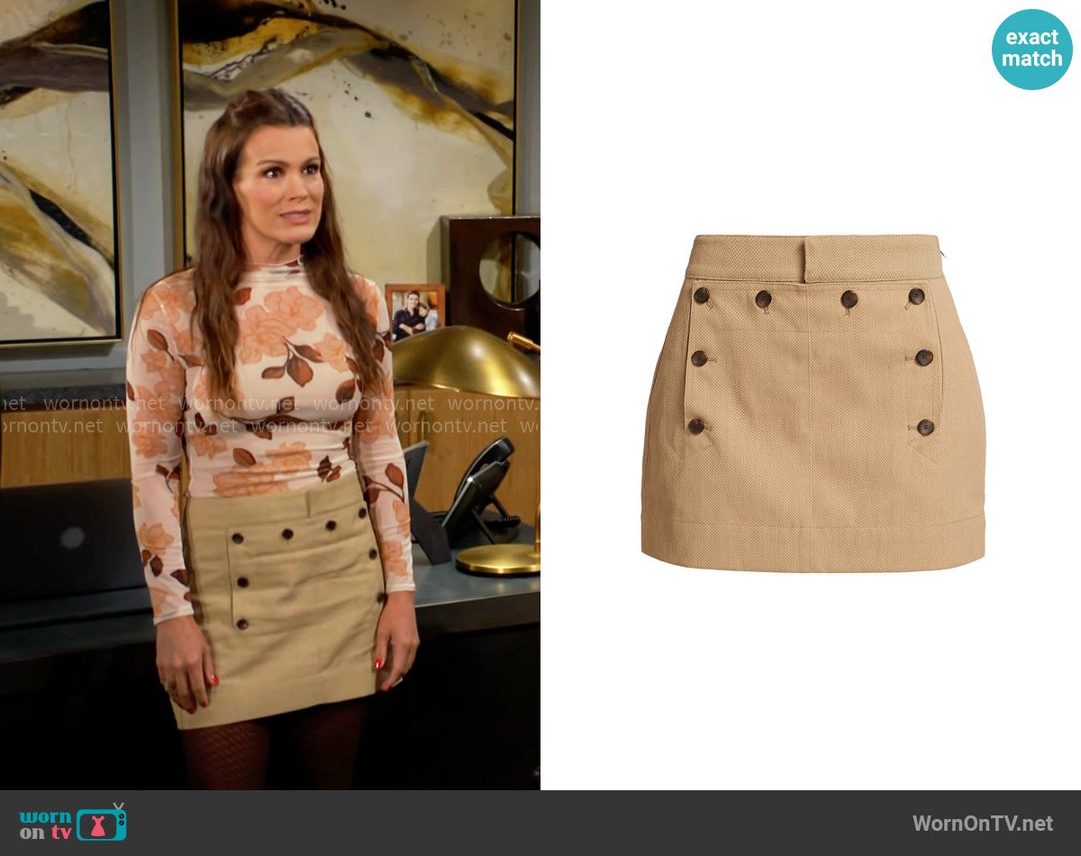 Chelsea’s button detail skirt on The Young and the Restless