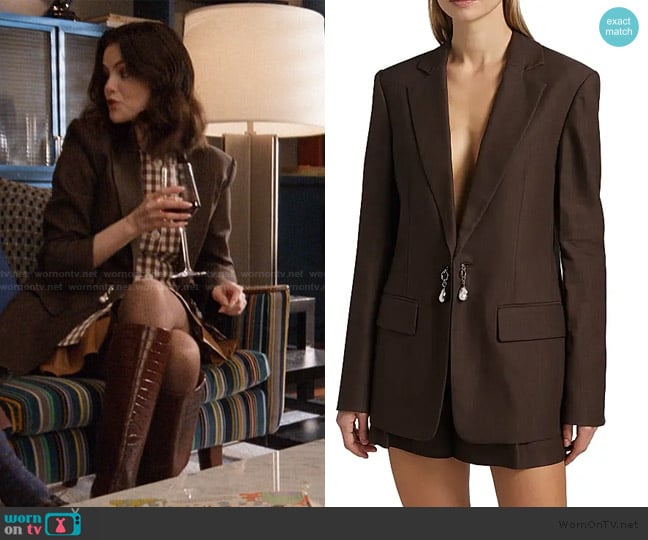 A.L.C. Mel Pearl Embellished Jacket worn by Mabel Mora (Selena Gomez) on Only Murders in the Building
