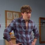 Aaron’s blue plaid shirt on Days of our Lives