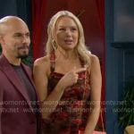 Abby’s floral ruched dress on The Young and the Restless