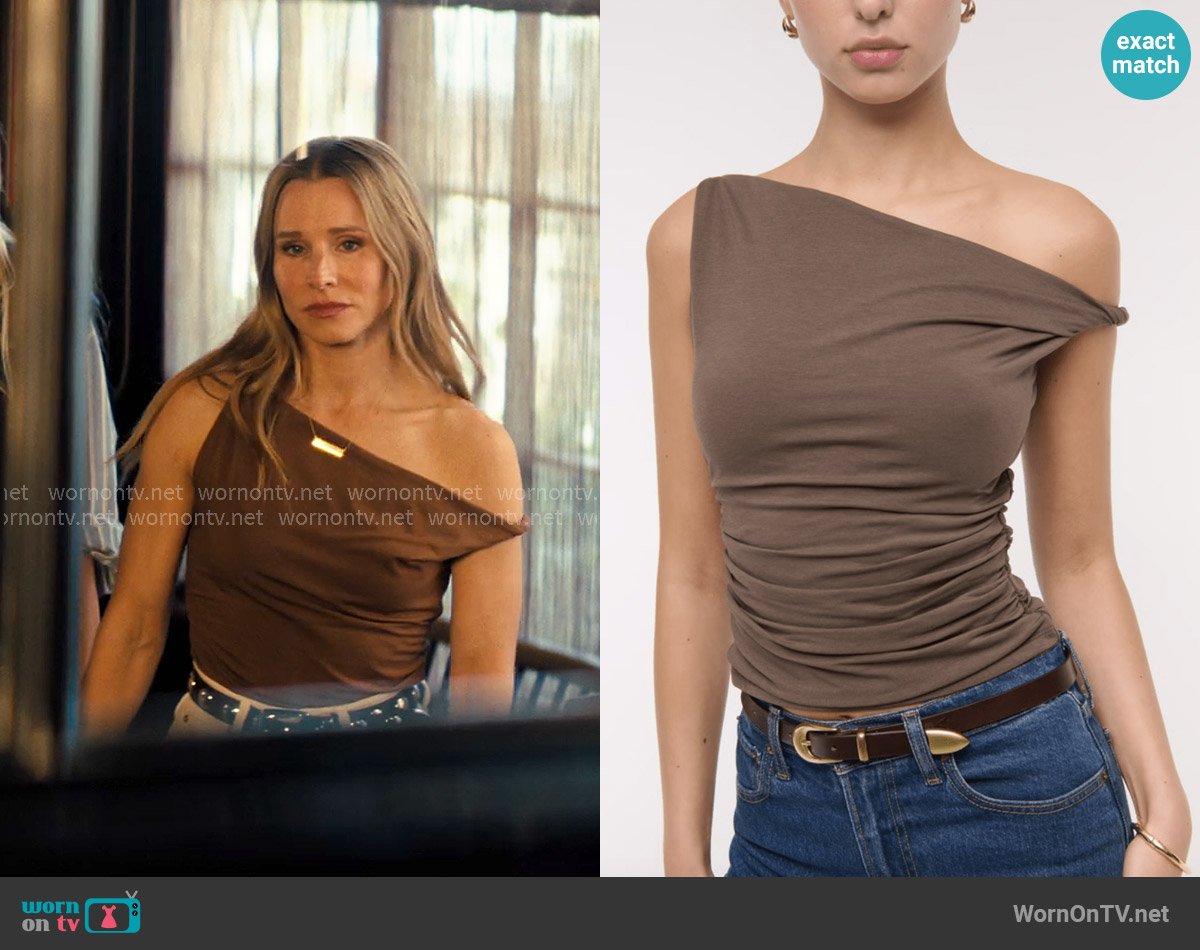 Abercrombie & Fitch Asymmetrical Twist Top worn by Joanne (Kristen Bell) on Nobody Wants This