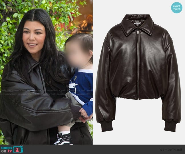 Acne Studios Padded coated jersey bomber jacket worn by Kourtney Kardashian (Kourtney Kardashian) on The Kardashians