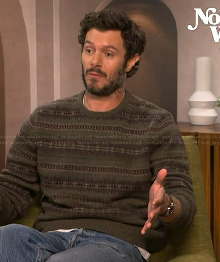 Adam Brody's fairisle sweater on Access Hollywood