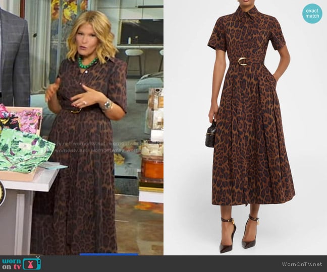 Tory’s leopard print belted dress on GMA