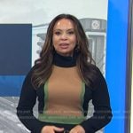 Adelle’s black colorblock knit dress on Today