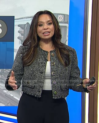 Adelle’s black tweed jacket on Today