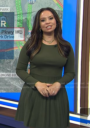 Adelle’s green ribbed mini dress on Today