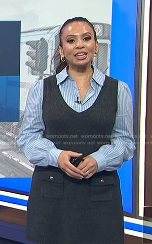 Adelle’s grey mixed media dress on Today